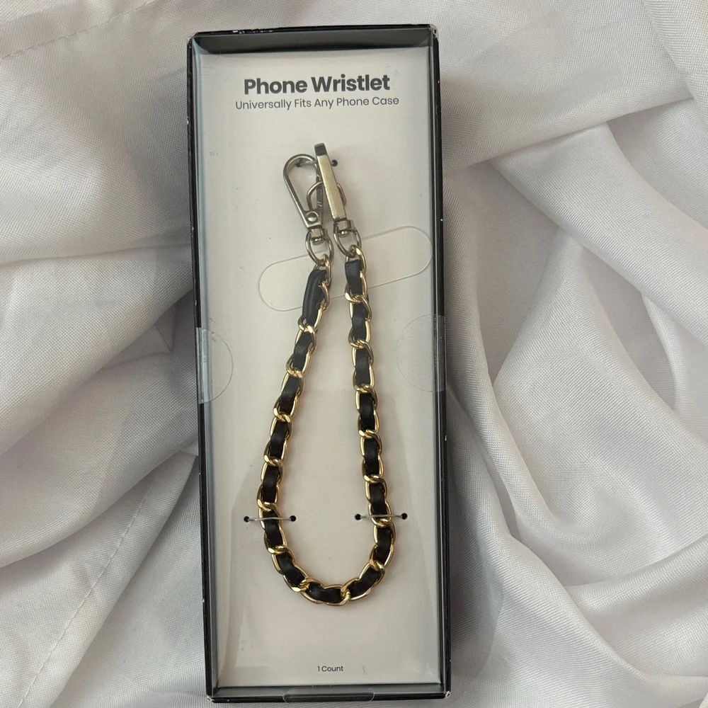 Gold and Black Phone Wristlet
